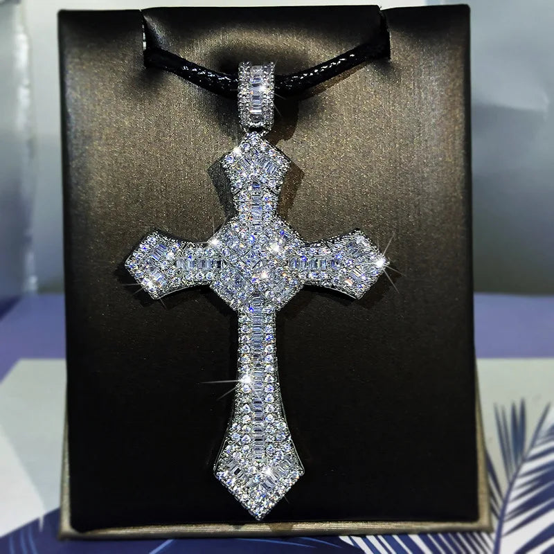 pendentif or blanc croix