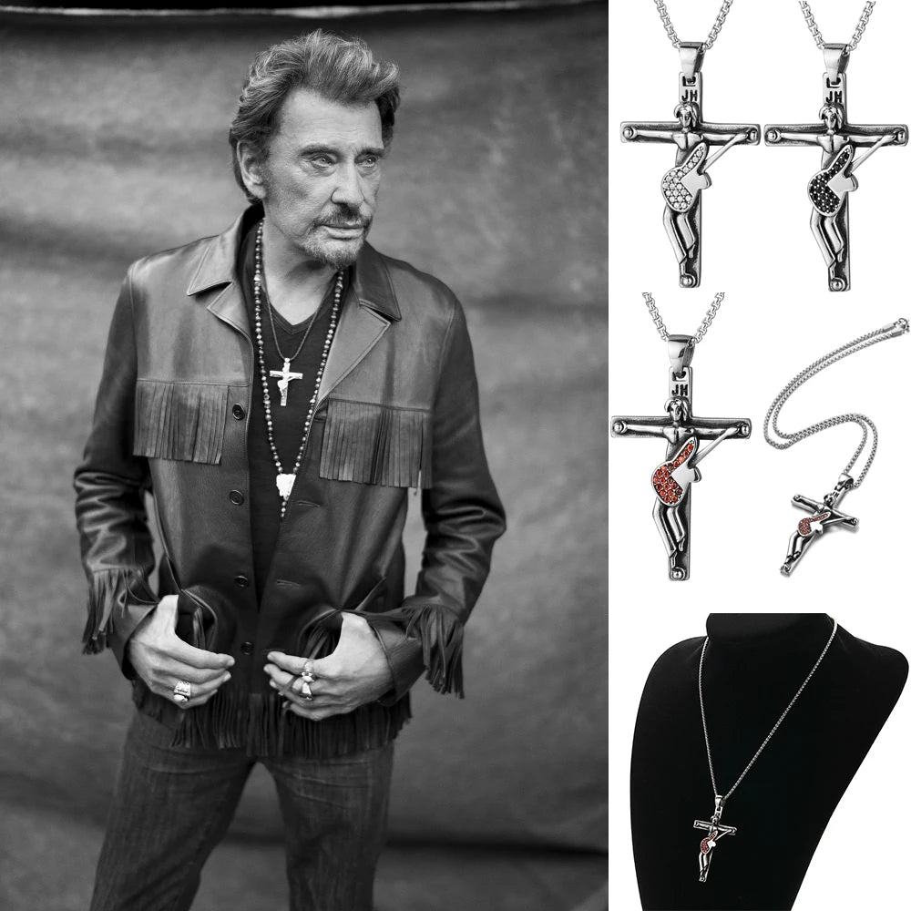 Pendentif croix Johnny Hallyday