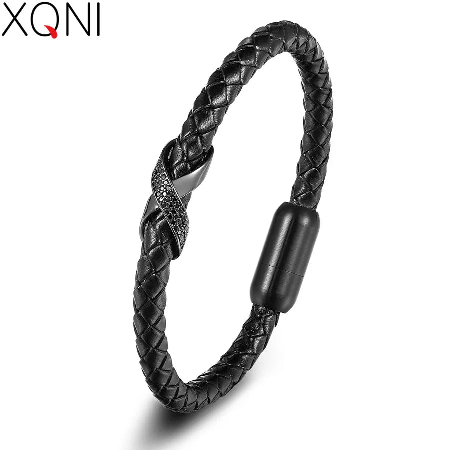 bracelet croix infini acier inoxydable
