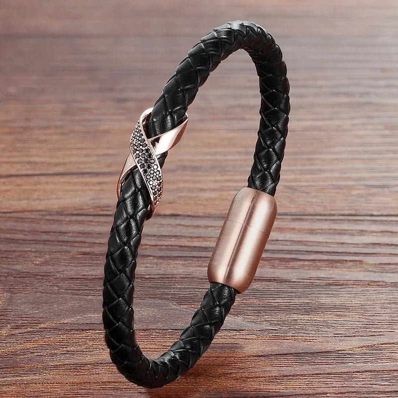bracelet croix infini acier inoxydable