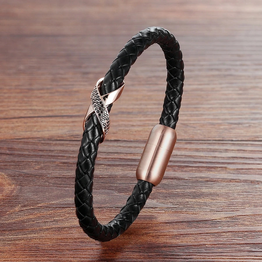 bracelet croix infini acier inoxydable