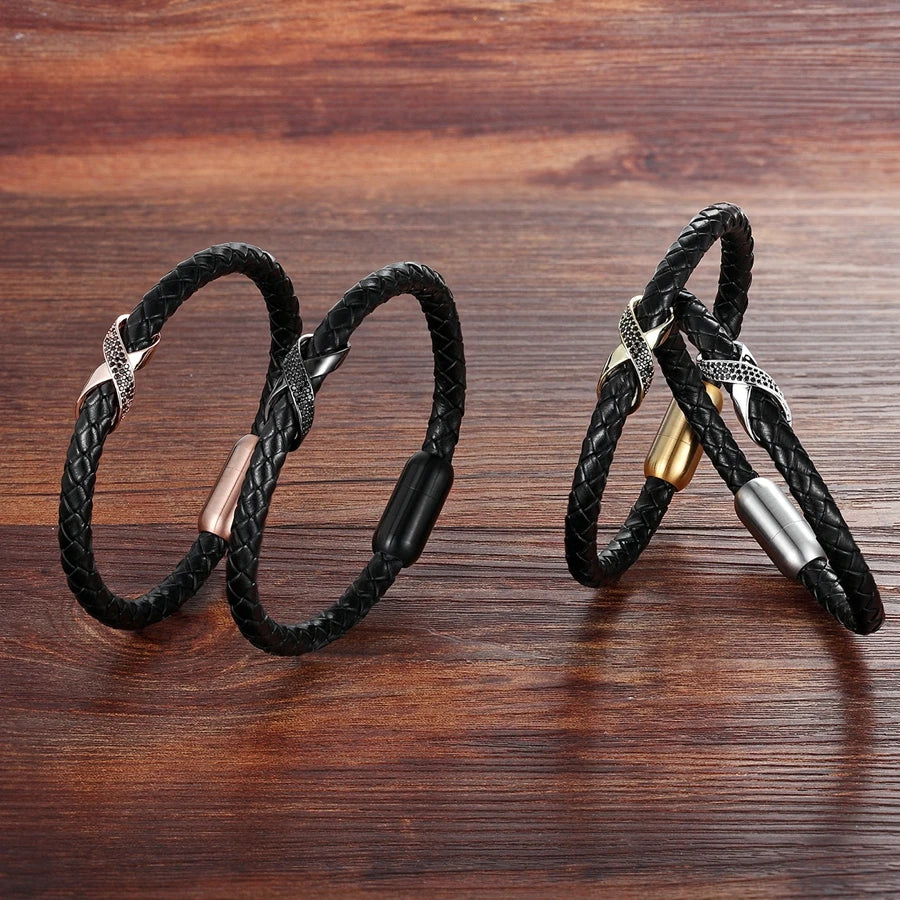 bracelet croix infini acier inoxydable
