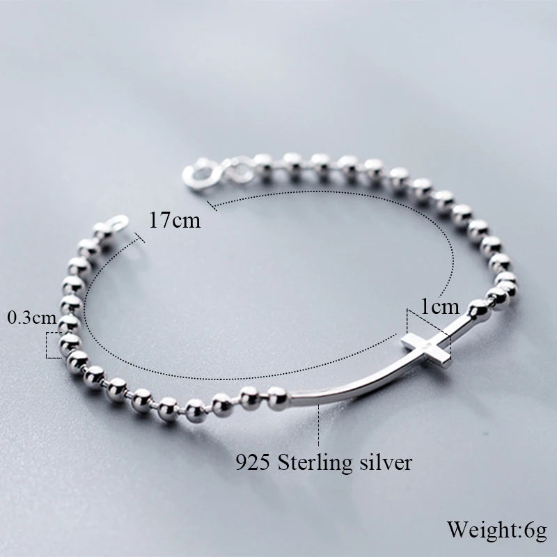 bracelet croix en argent