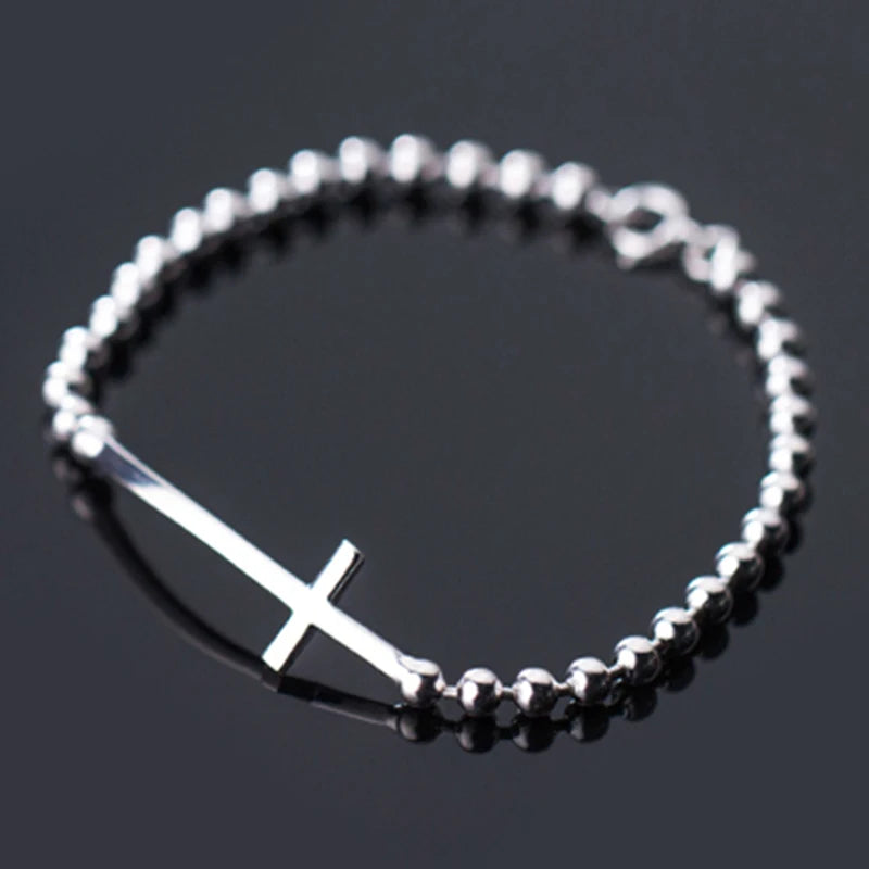 bracelet croix en argent
