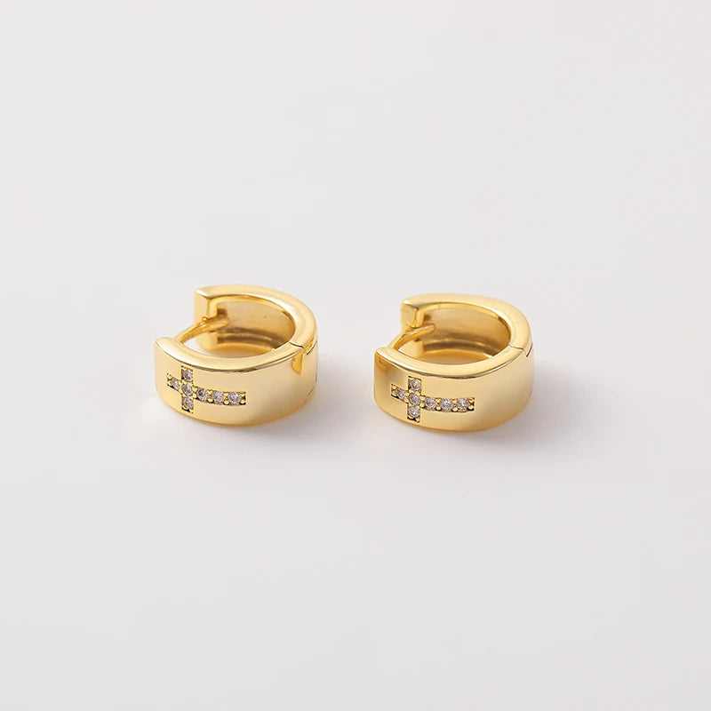 boucle oreille croix homme