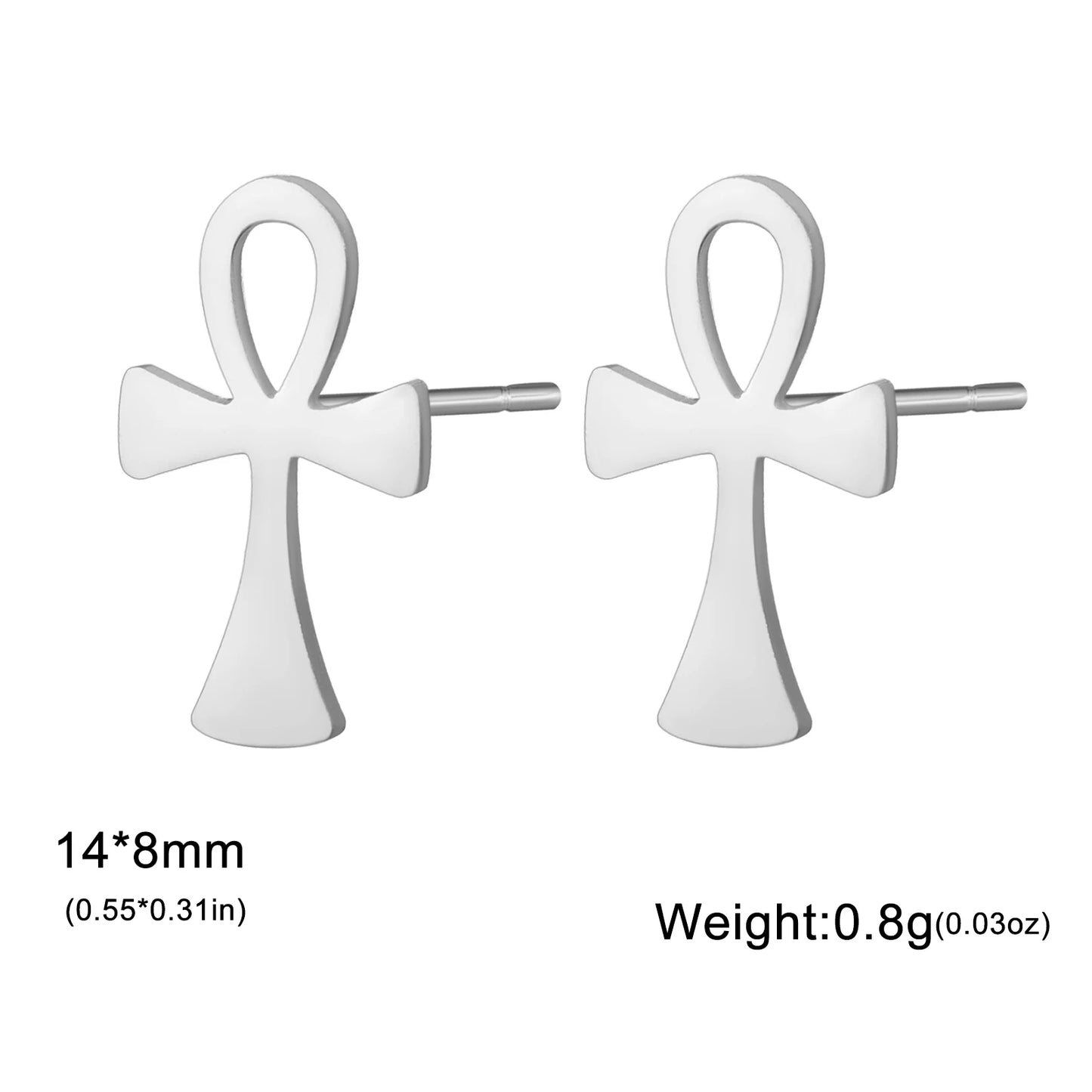 boucle d'oreille croix ankh