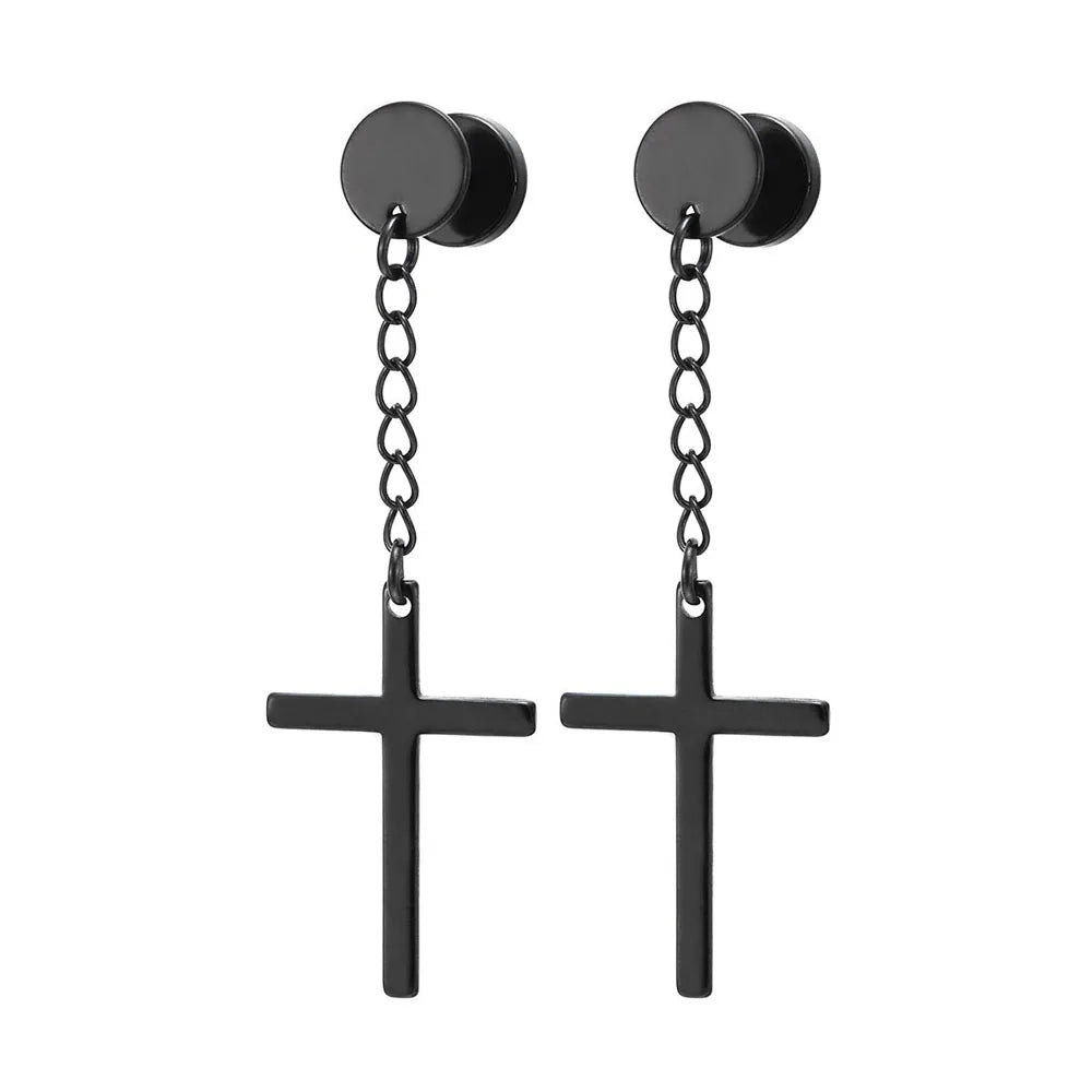 boucle oreille croix inversée