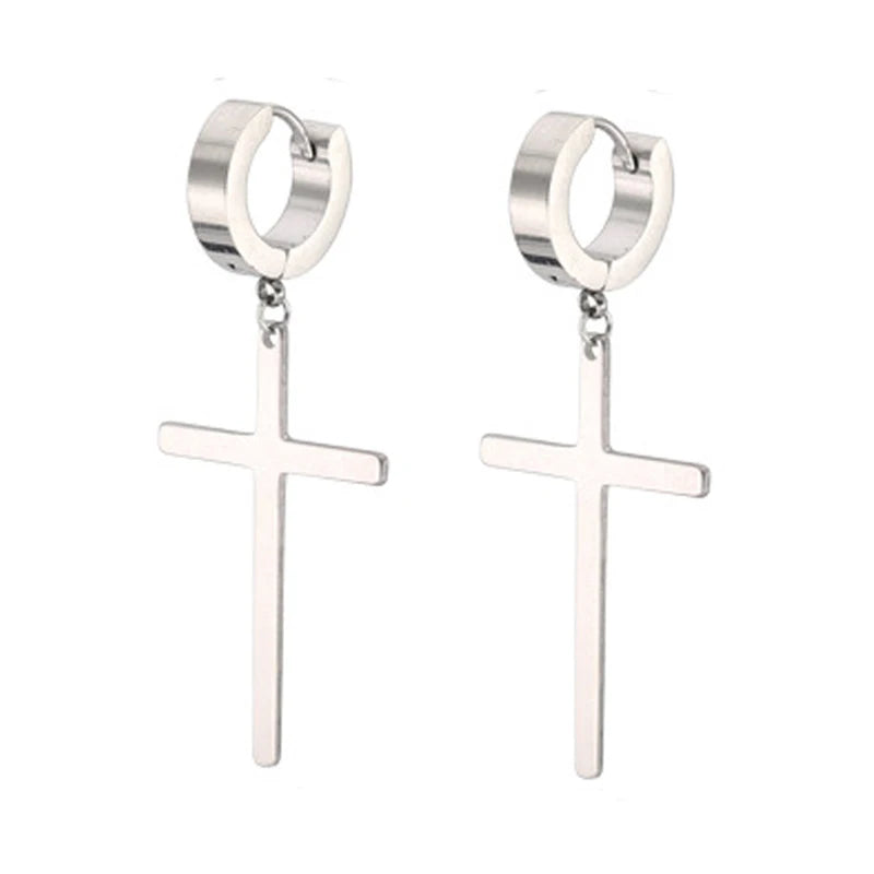 boucle oreille croix inversée