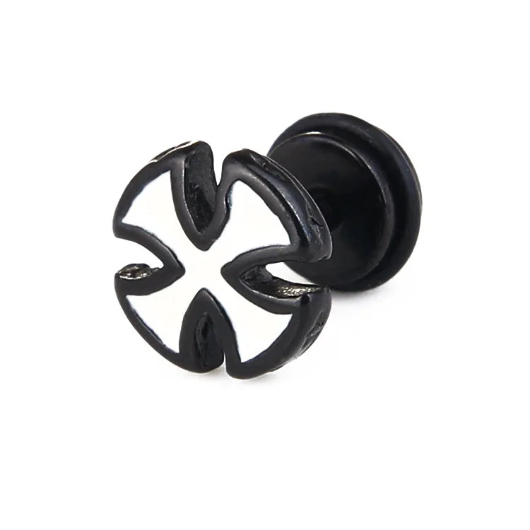 Boucle oreille croix de malte