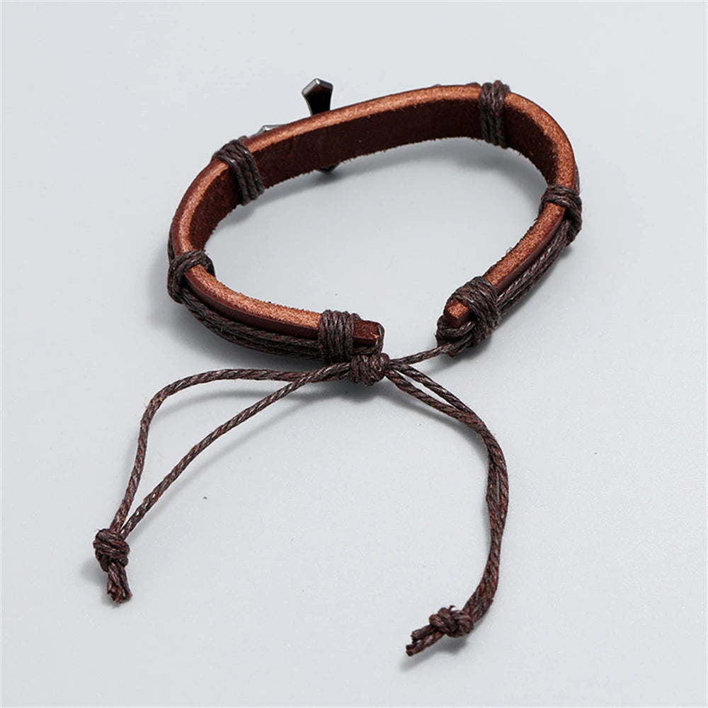 bracelet cuir croix