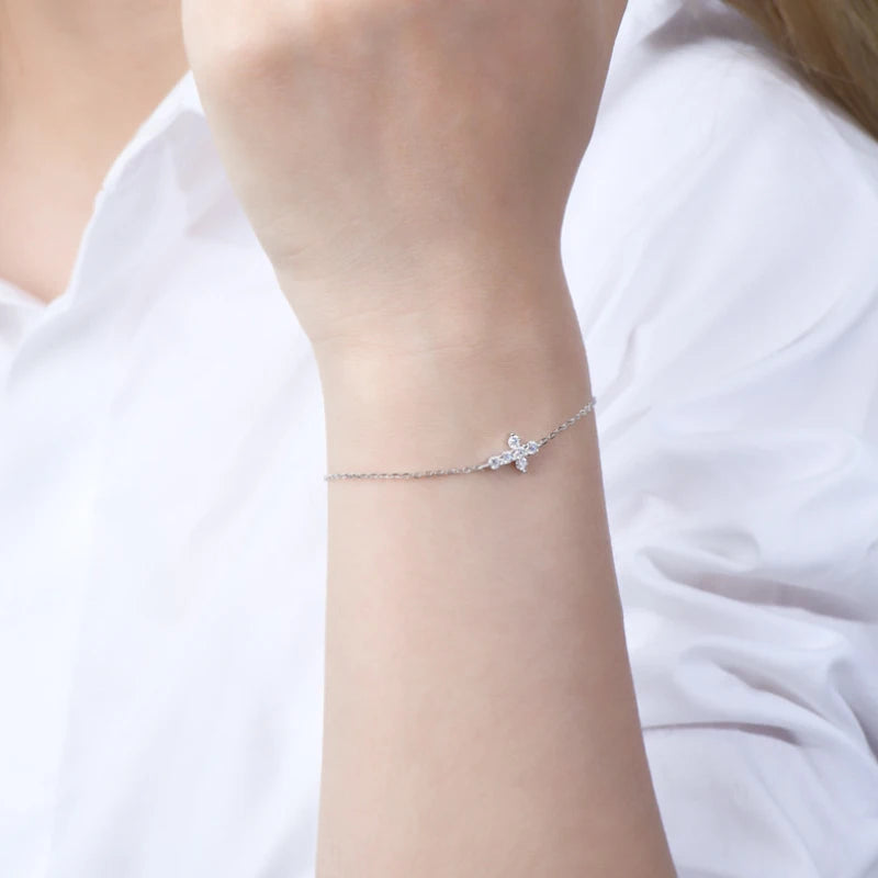 bracelet croix argent