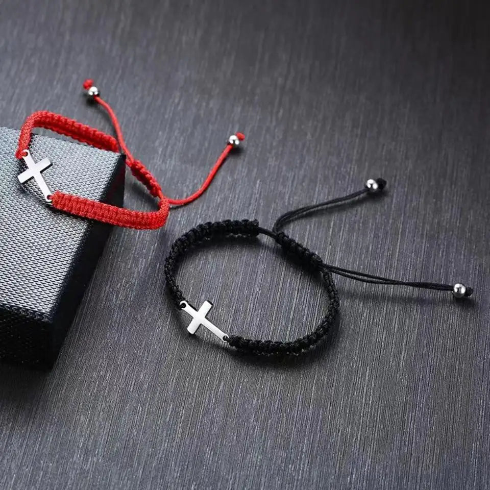bracelet cordon croix