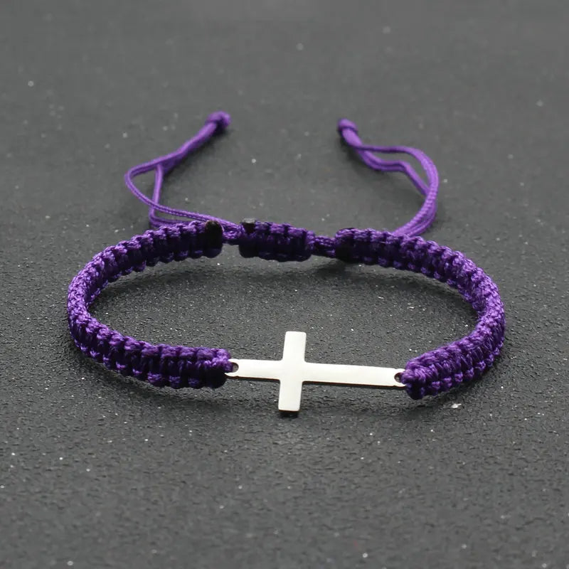 bracelet cordon croix
