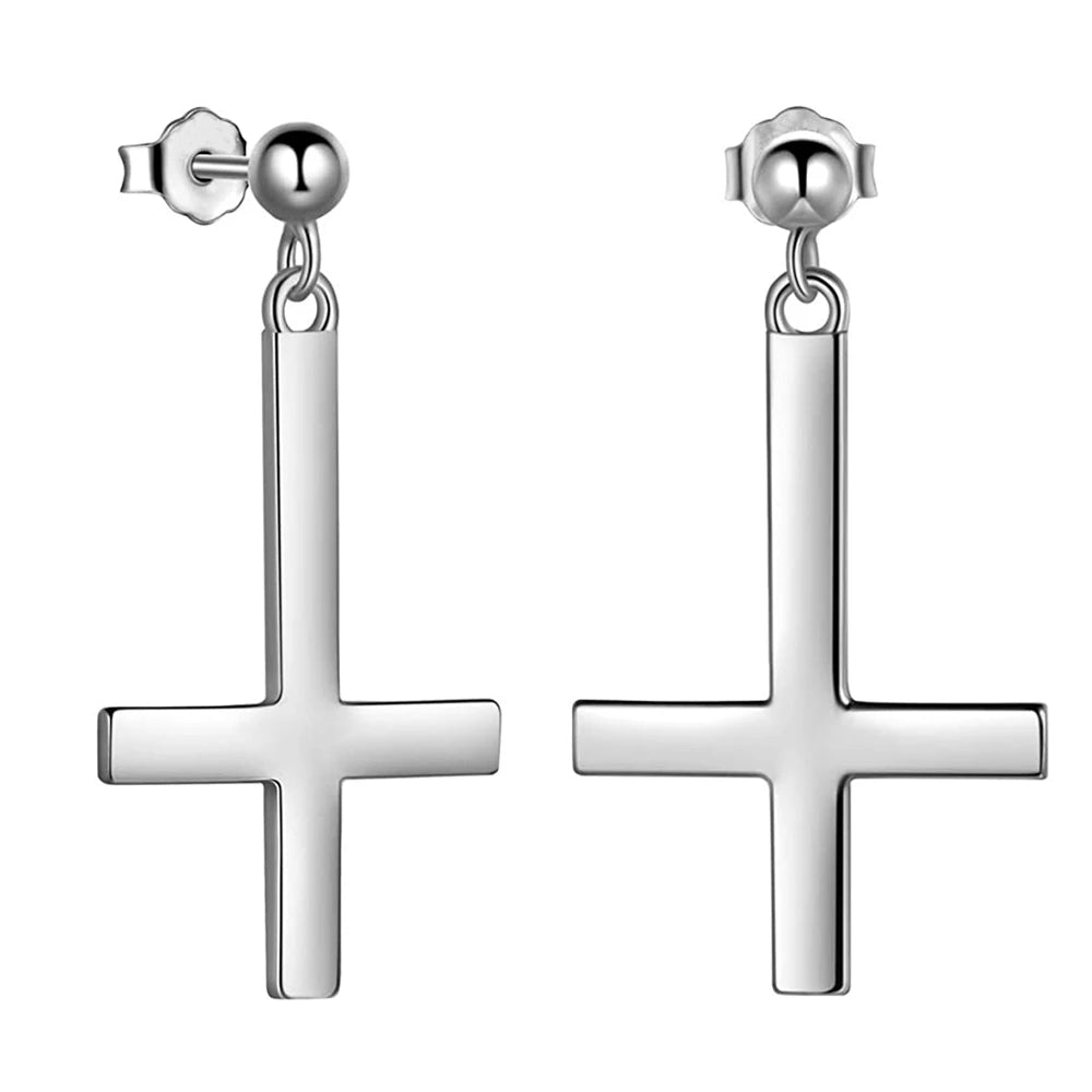 boucle oreille croix inversée