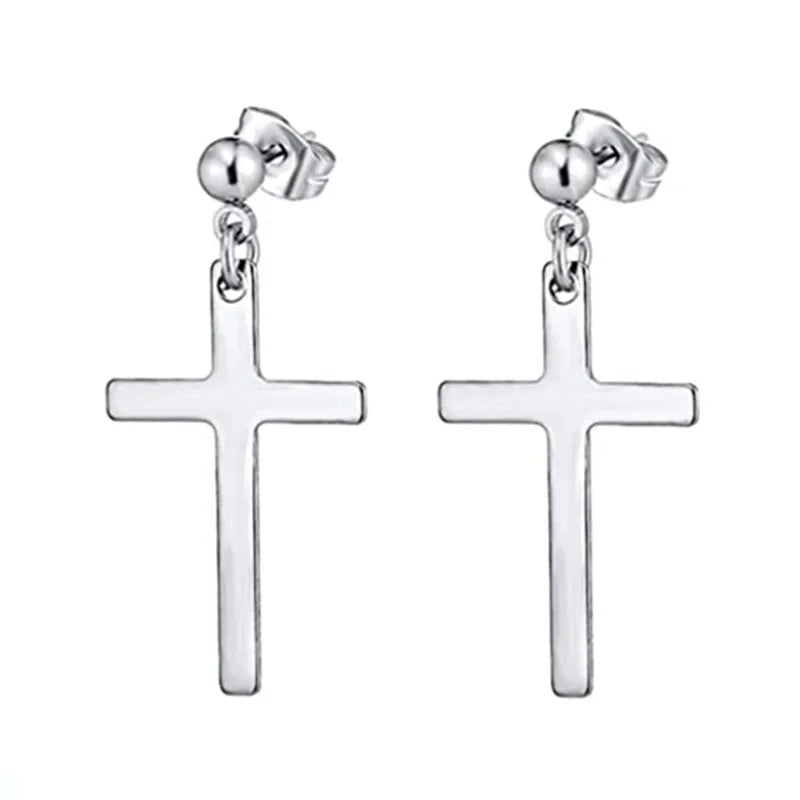 boucle oreille croix inversée