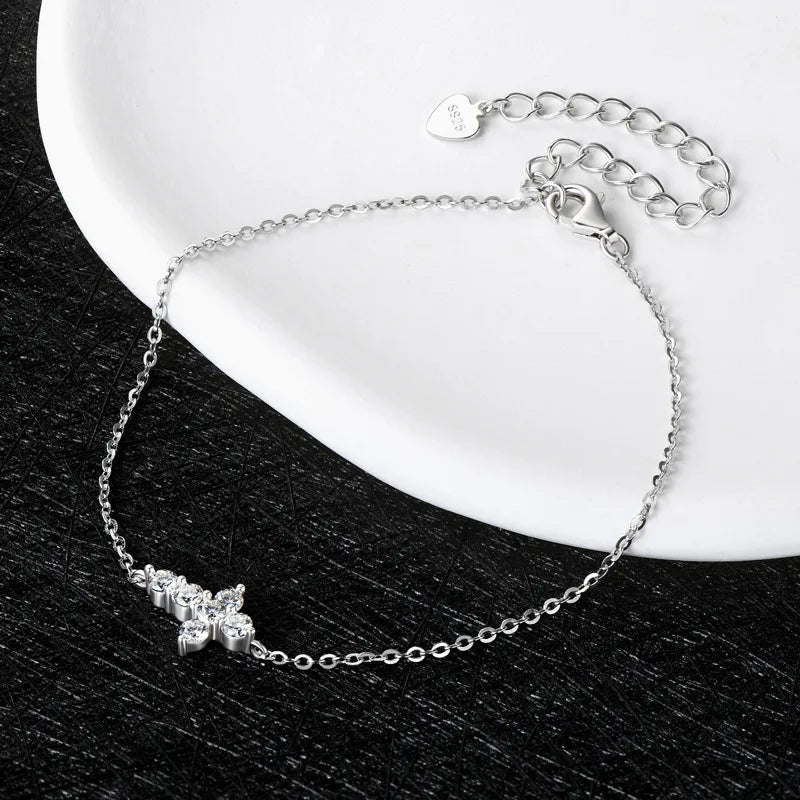 bracelet croix argent