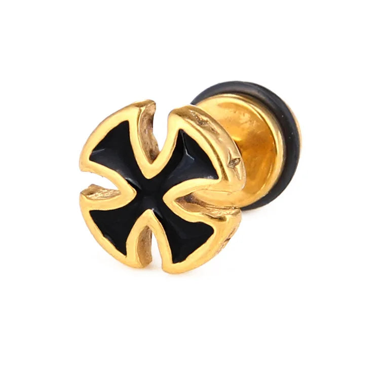 Boucle oreille croix de malte