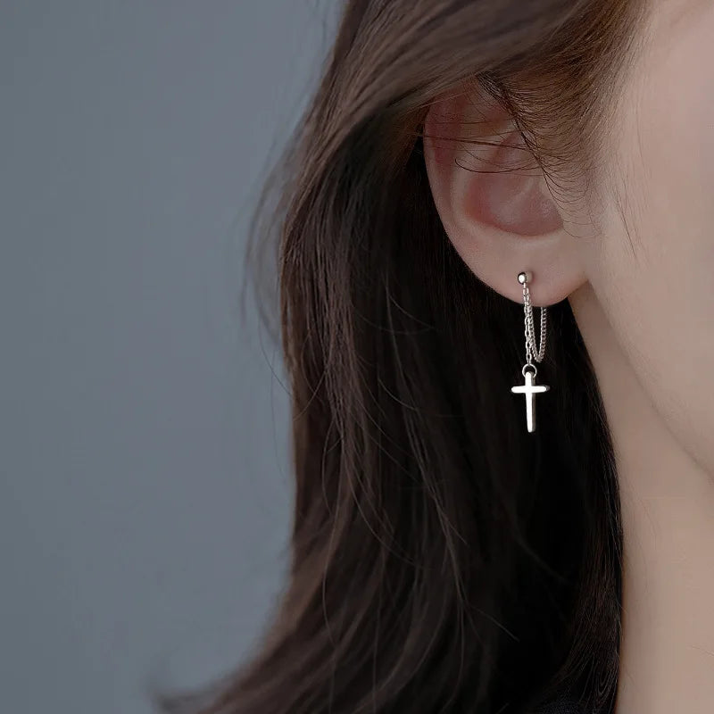 boucle oreille croix chrétienne