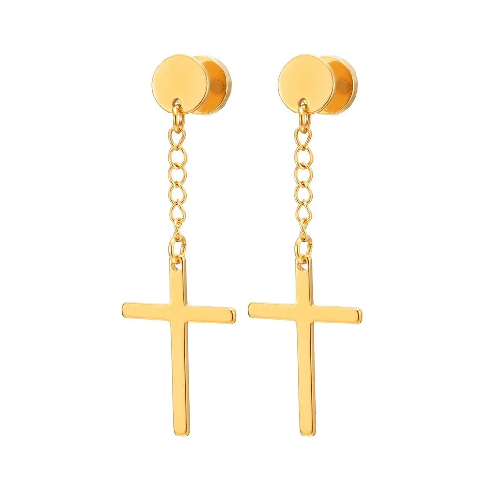 boucle oreille croix inversée
