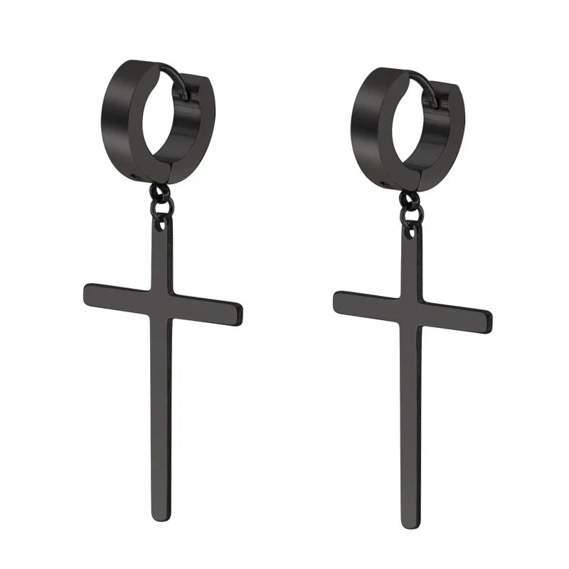 boucle oreille croix inversée