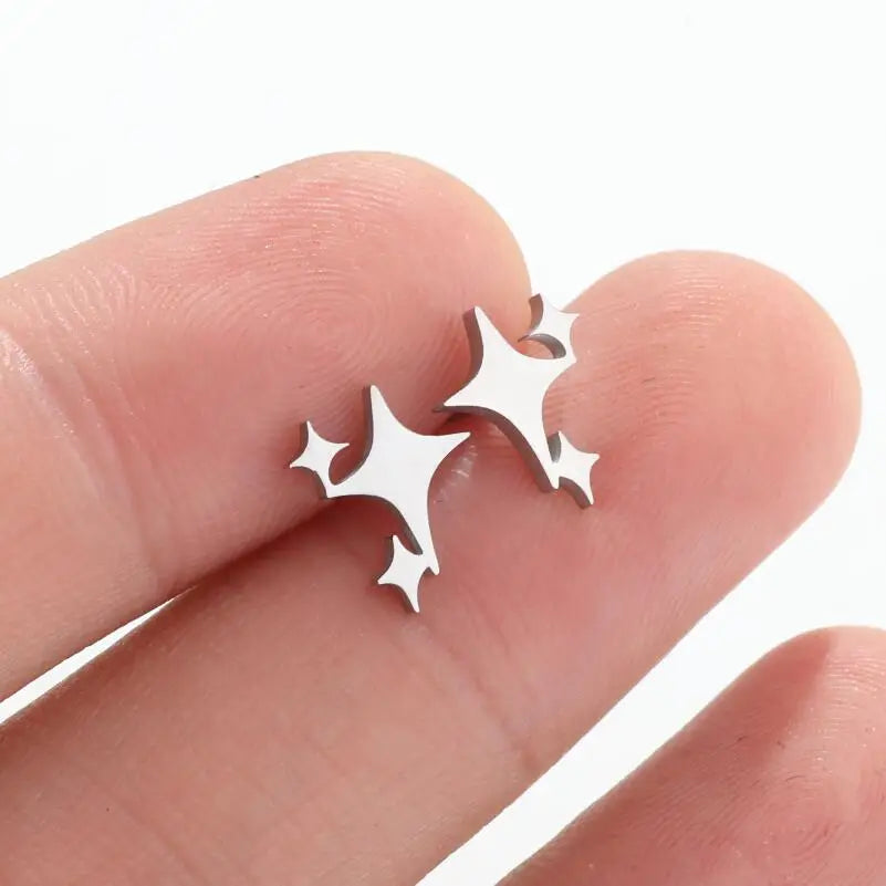 boucle oreille croix acier inoxydable