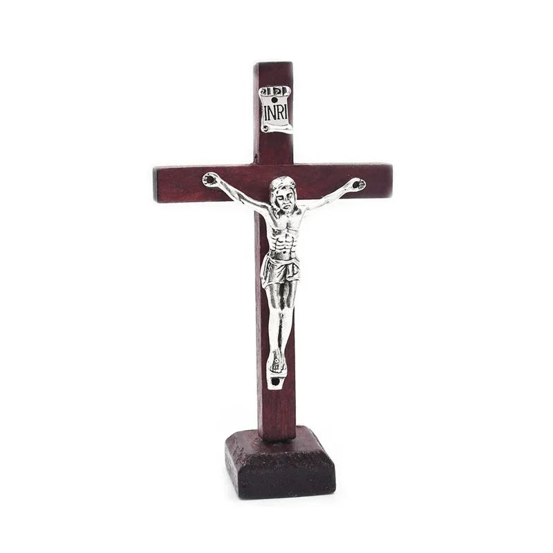 crucifix bois sur support
