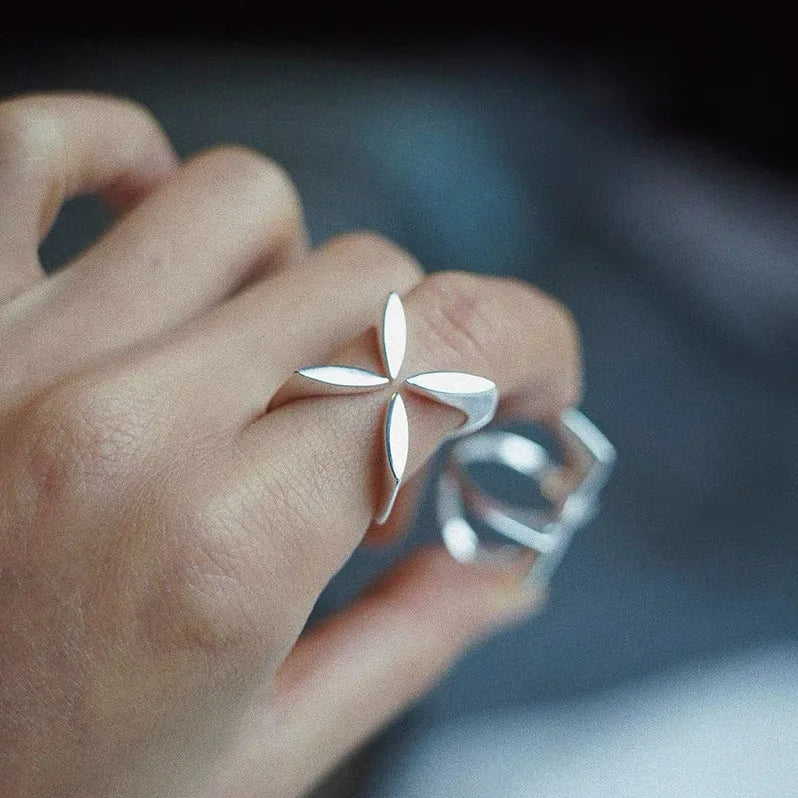 bague croix argent
