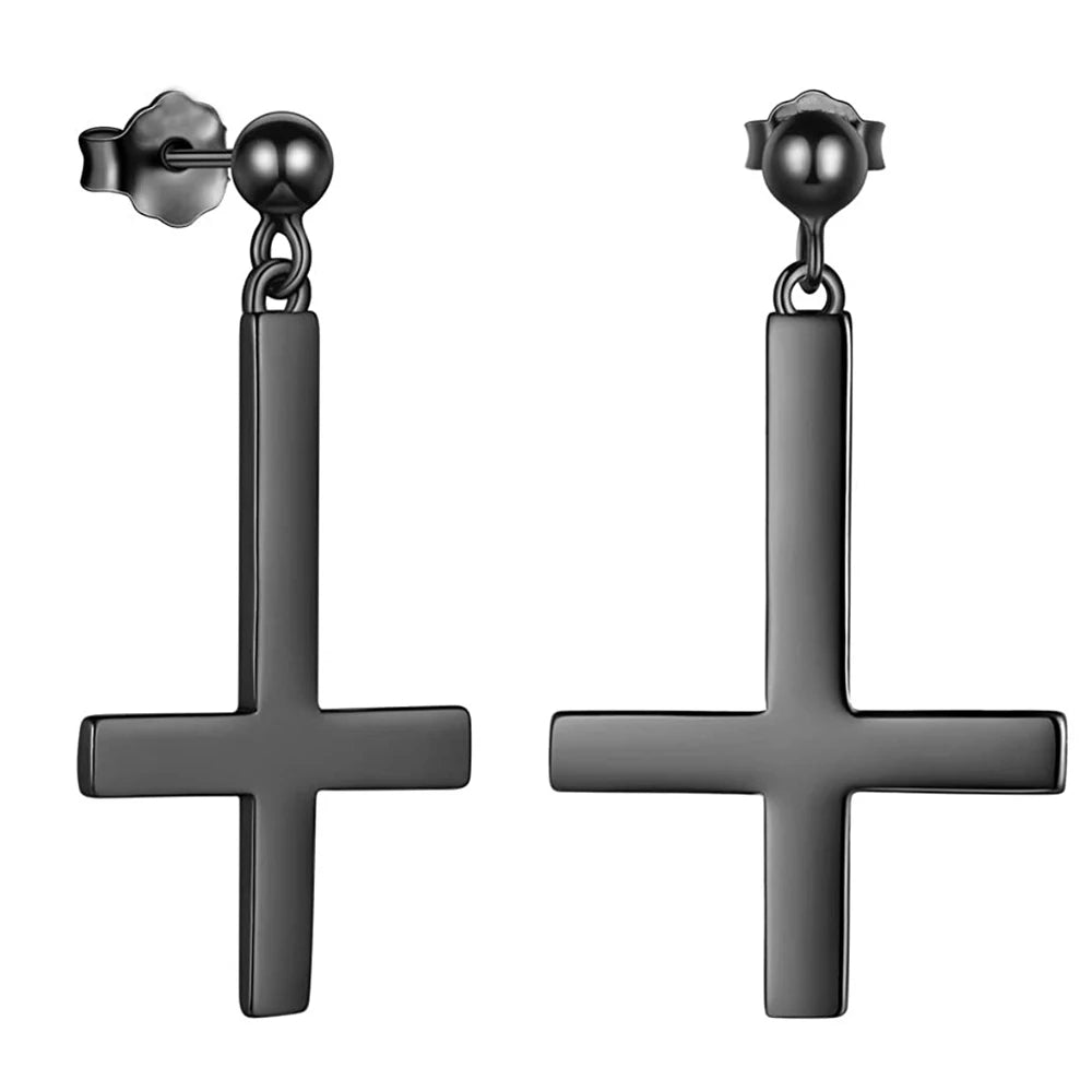 boucle oreille croix inversée