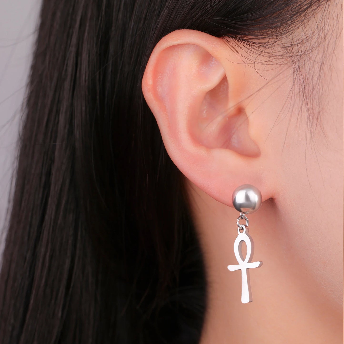 boucle d'oreille croix ankh