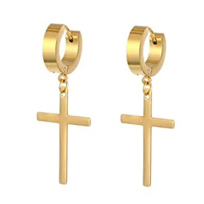 boucle oreille croix inversée
