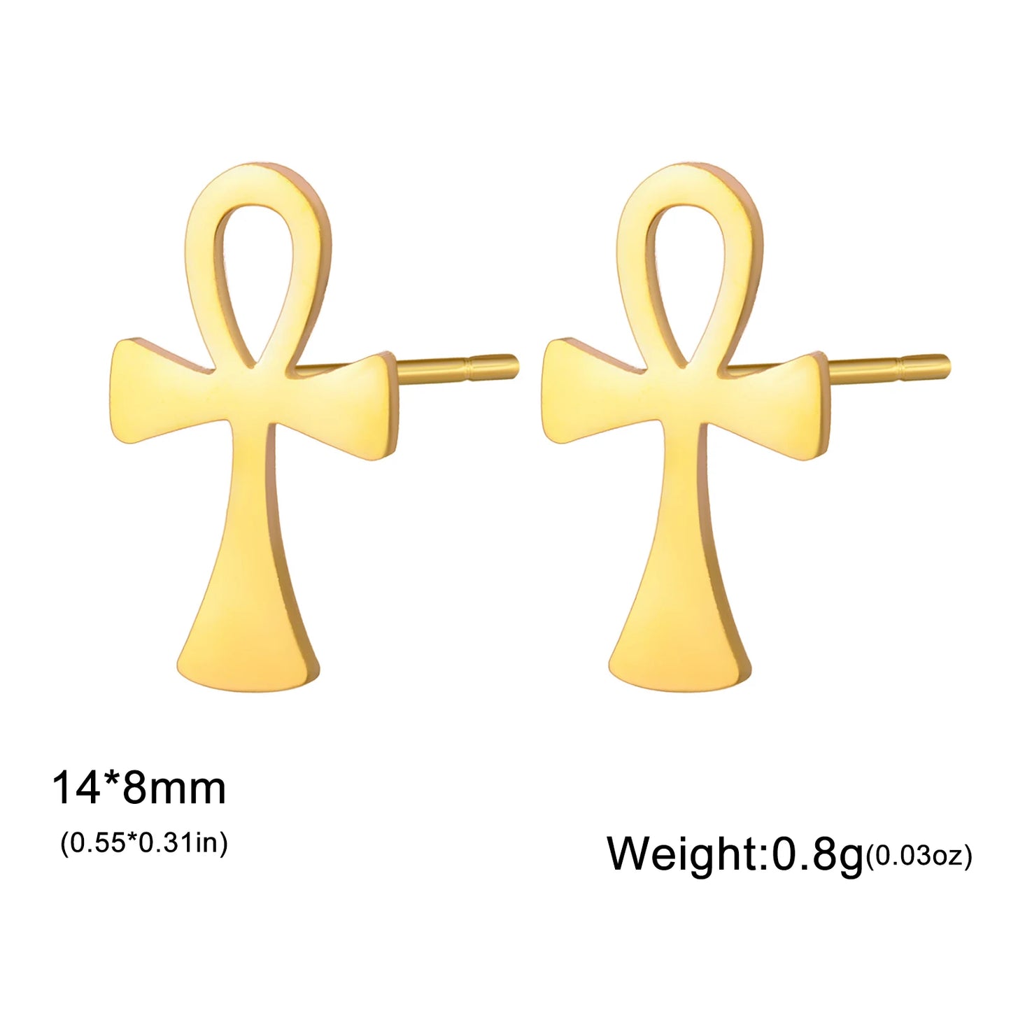 boucle d'oreille croix ankh
