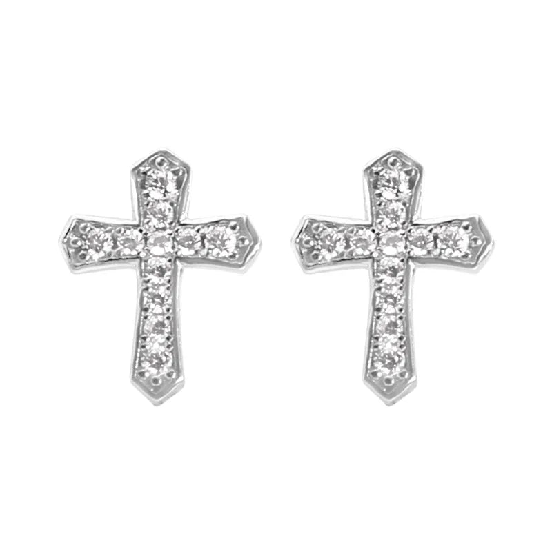 boucle oreille croix homme