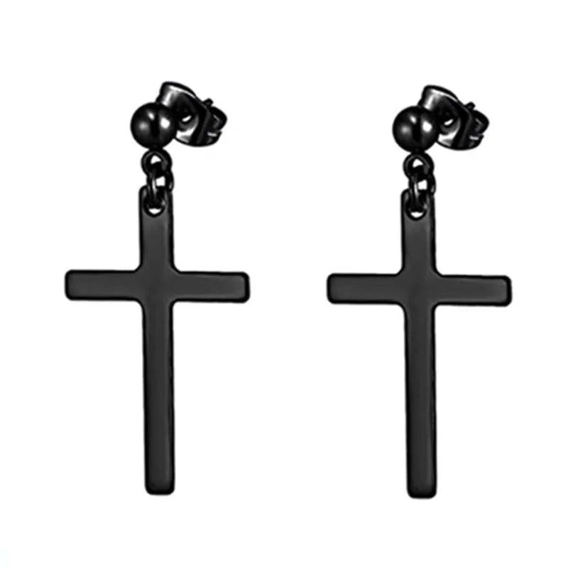 boucle oreille croix inversée