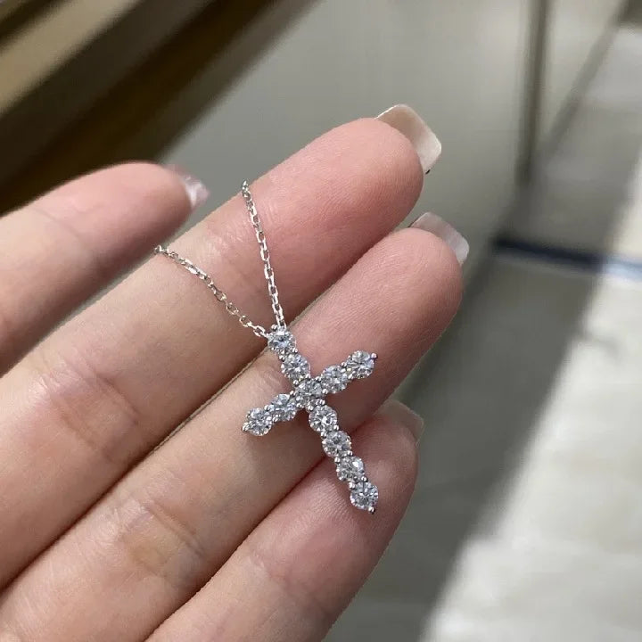 croix or blanc 18 carats diamants