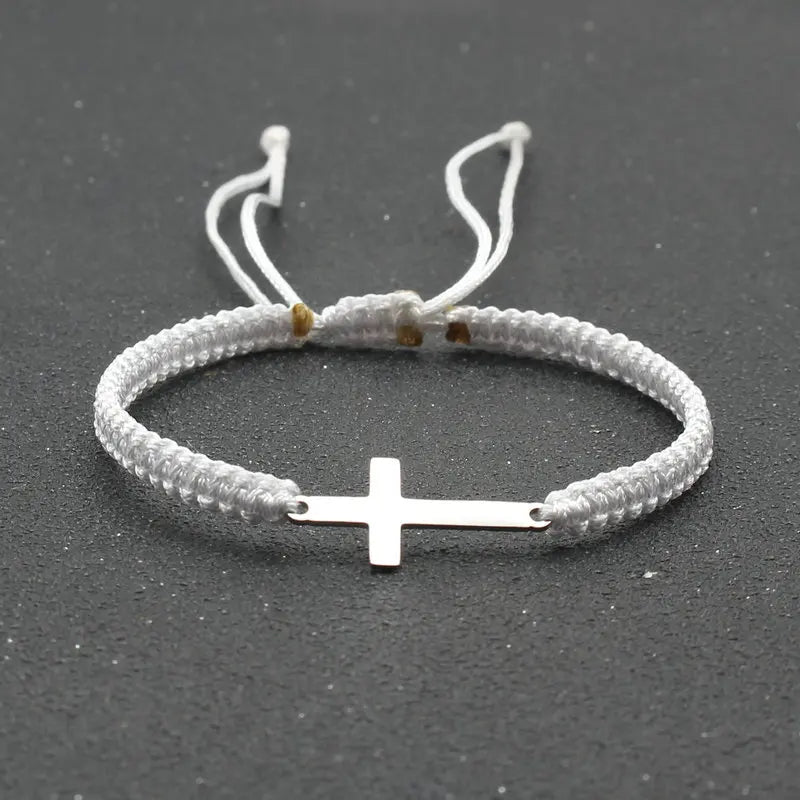 bracelet cordon croix