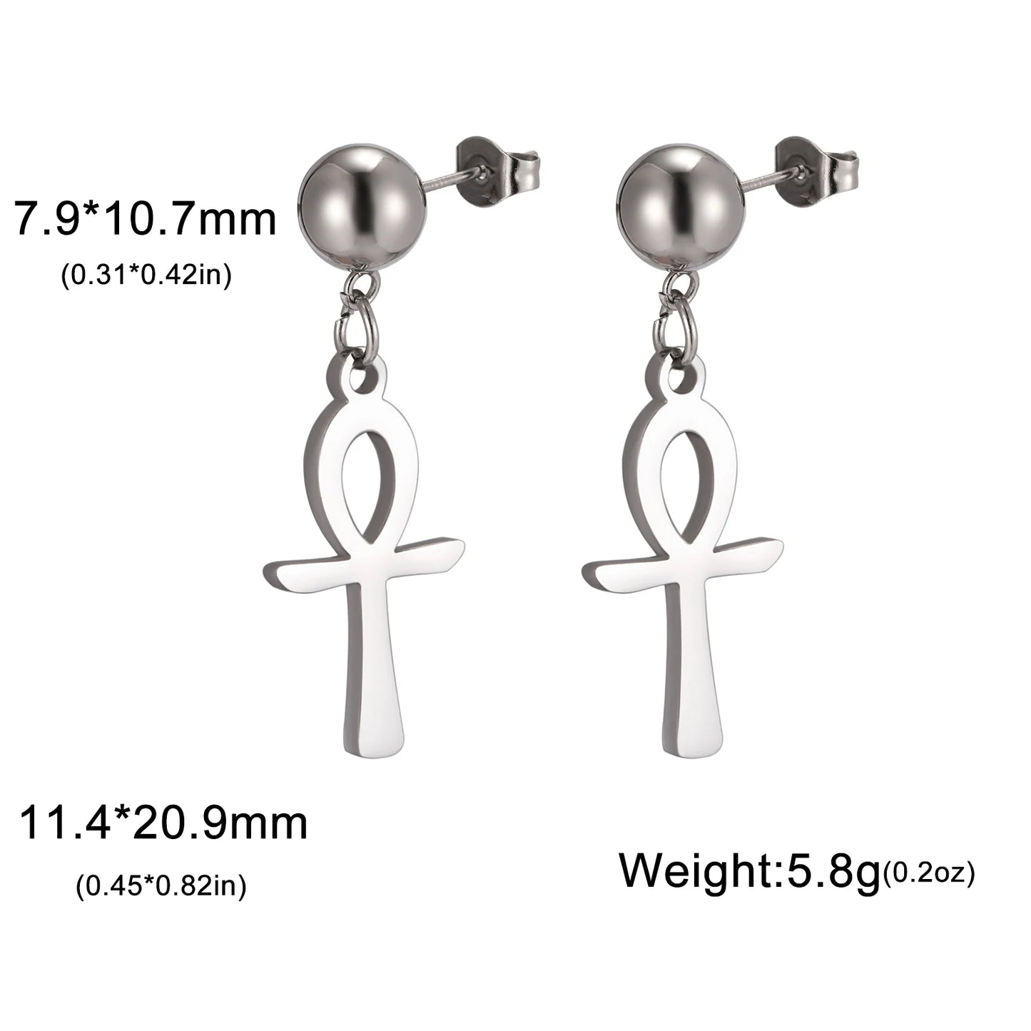 boucle d'oreille croix ankh