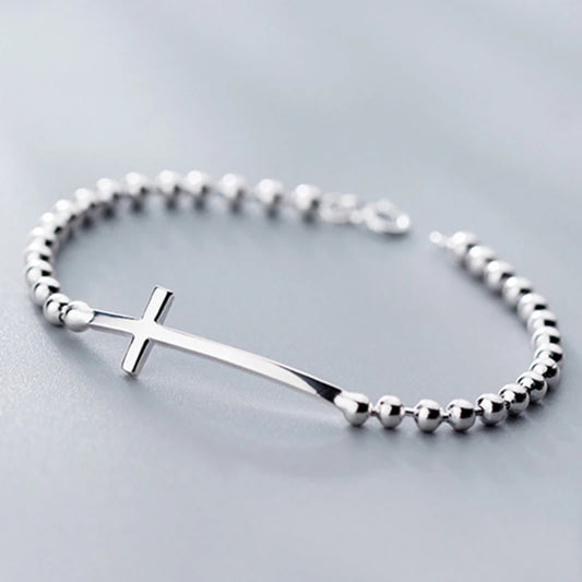 bracelet croix en argent