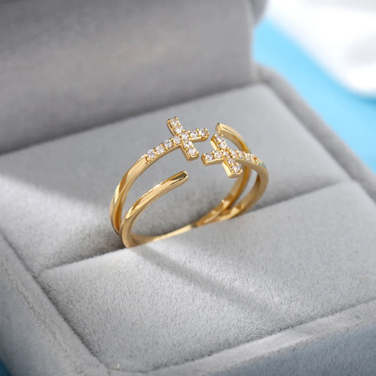 Bague croix amour