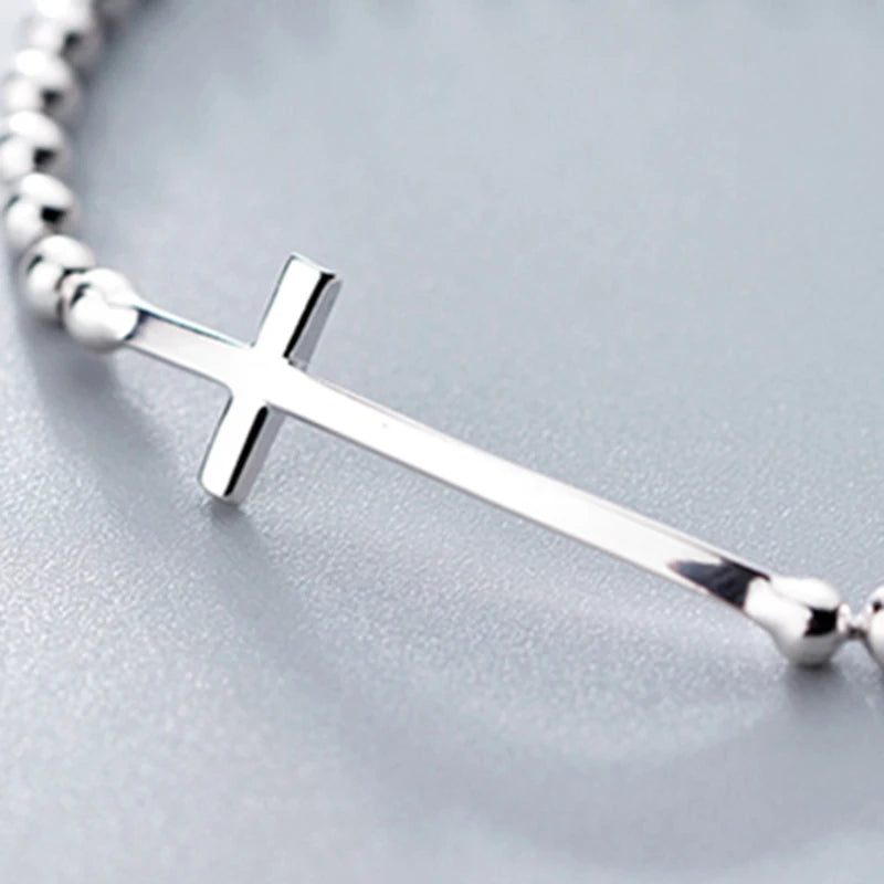 bracelet croix en argent