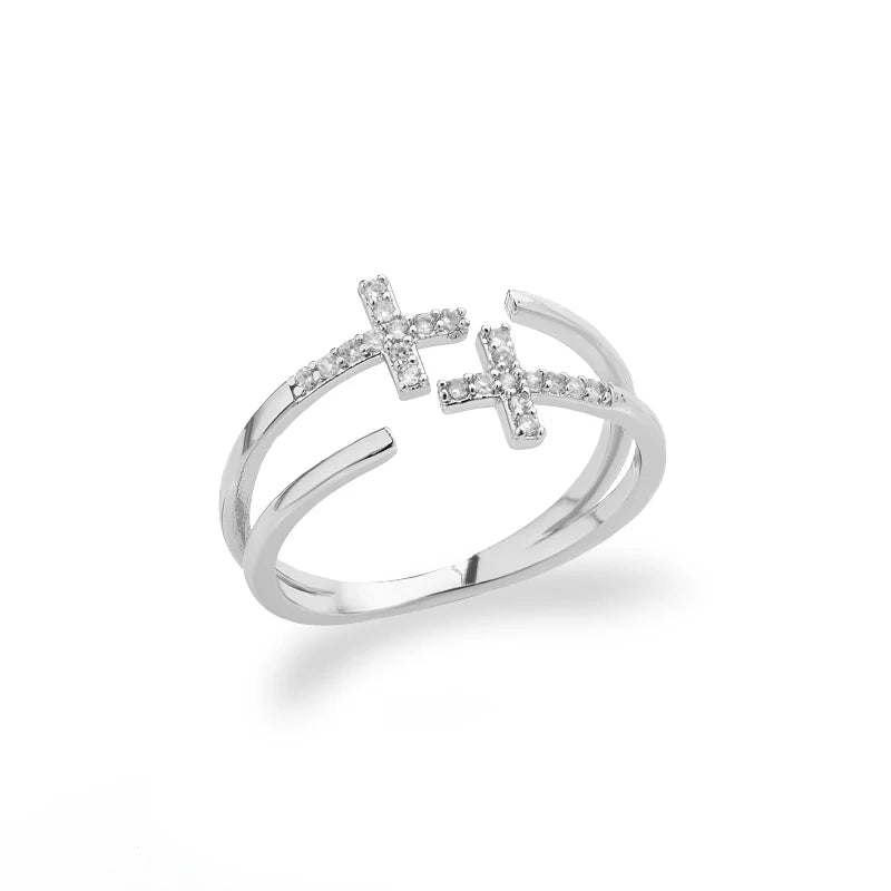 Bague croix amour