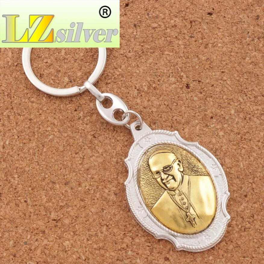 porte clef pape francois avec sa croix