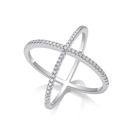 Bague croix diamant