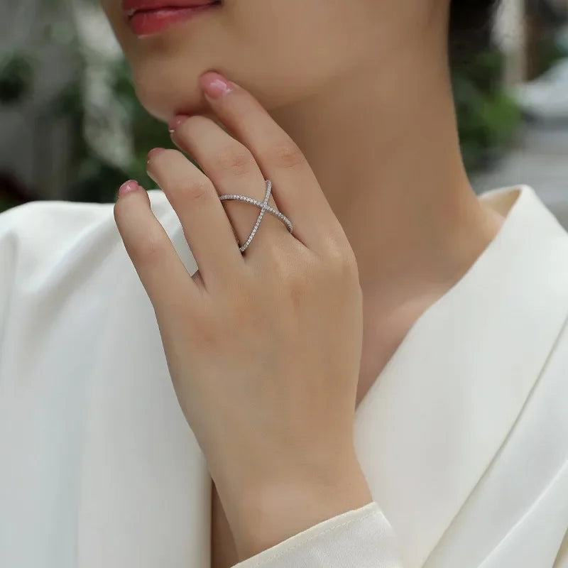 Bague croix diamant