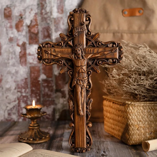 Crucifix bois mural
