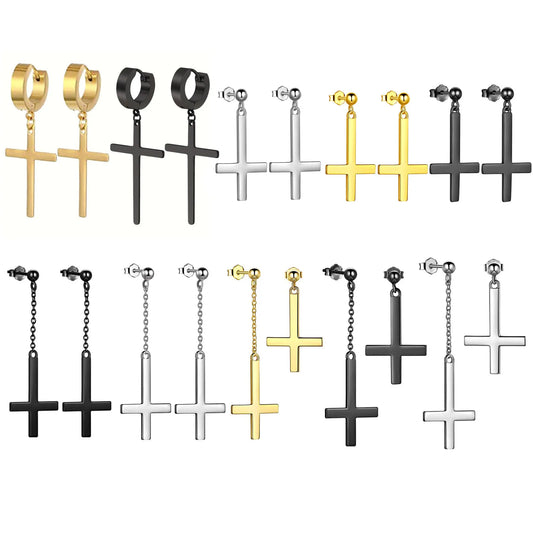 boucle oreille croix inversée