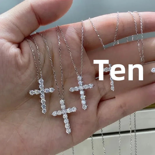 croix or blanc 18 carats diamants