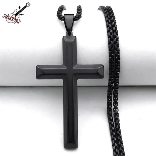 collier croix homme