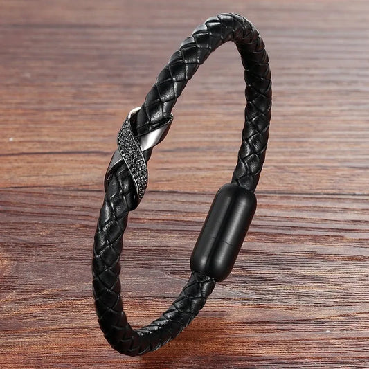 bracelet croix infini acier inoxydable