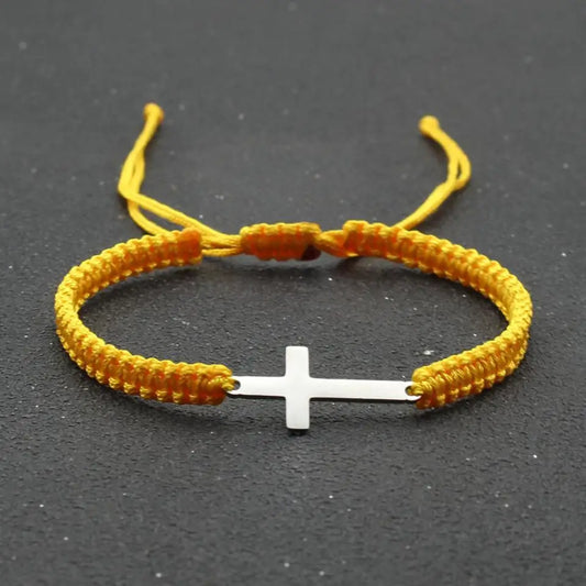 bracelet cordon croix