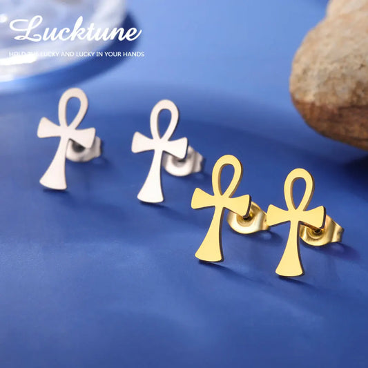 boucle d'oreille croix ankh